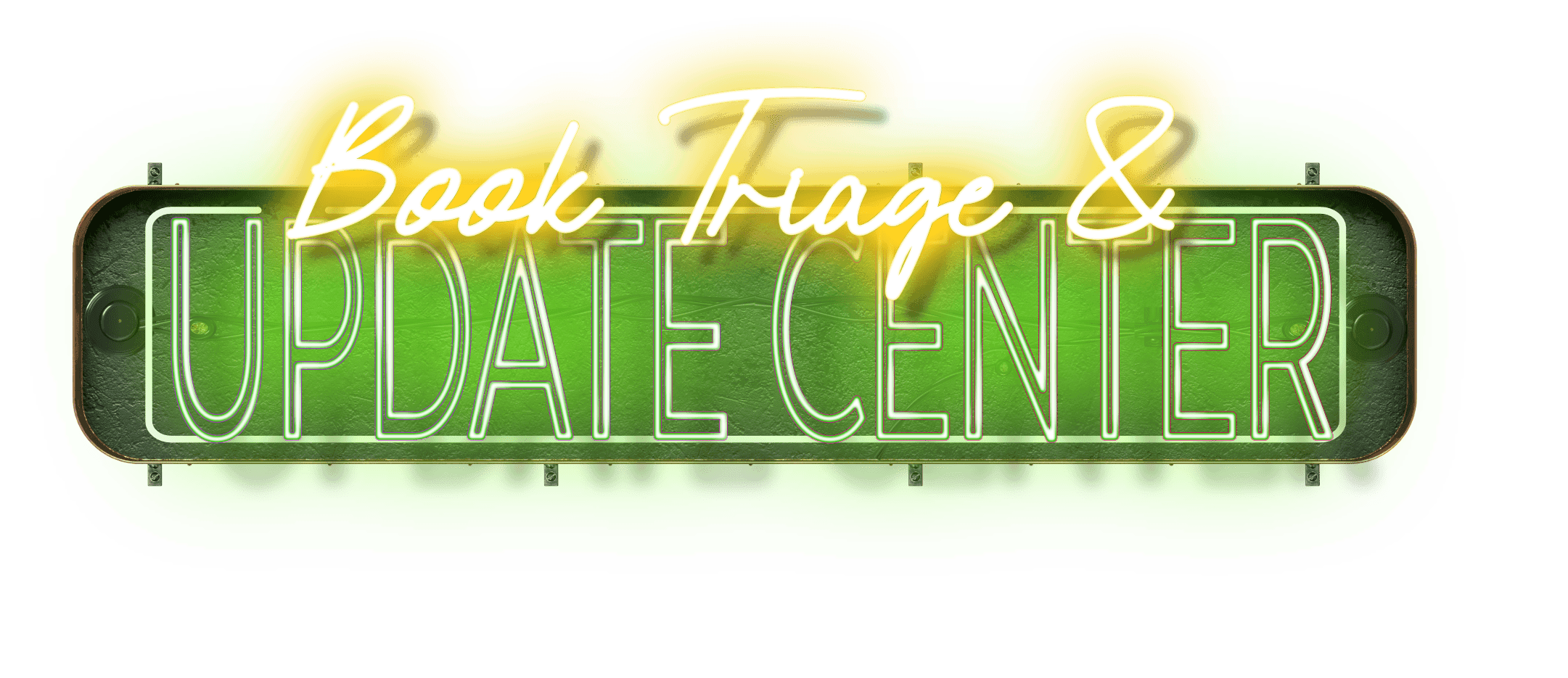 Neon Sign--Book Update Center (Green Triage No Wires)
